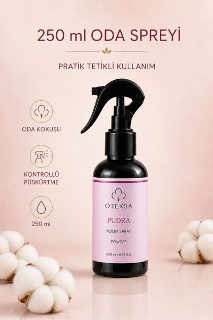 Pudra Kokulu Oda Spreyi 250 ml – Tetikli Room Spray, Ferah Ortam Kokusu