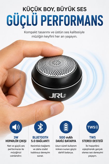 TWS Kablosuz Mini Hoparlör 5W Bluetooth Taşınabilir Speaker Güçlü Ses | BO-09