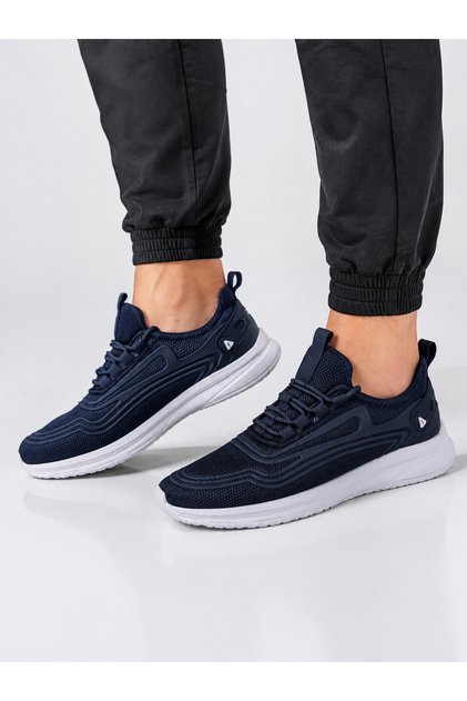 Men's Navy Blue Formal Lace-Up Summer Lightweight Sole Casual Sneaker Sports Shoes