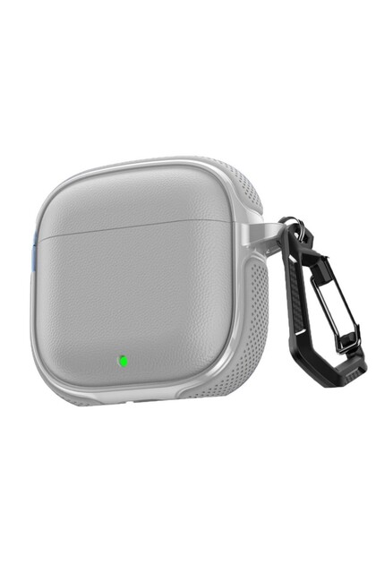 Huawei FreeBuds SE 2 / SE 3 ile Uyumlu Kılıf Deri Dokulu TPU Koruyucu Case Metal Karabinalı Şarj Gir