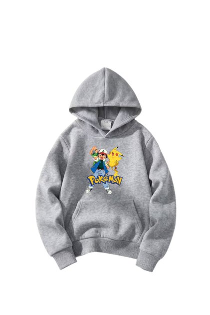 Oversize Hooded Pokemon Printed Sweatshirt for Boys