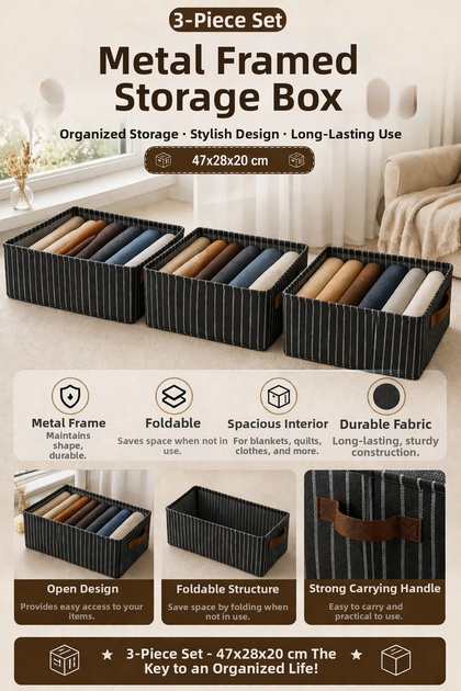 Set of 3 Drawers, Cabinet Organizer, Steel Edge Frame Supported, Tear-Resistant, Stretchable Fabric Storage Bag
