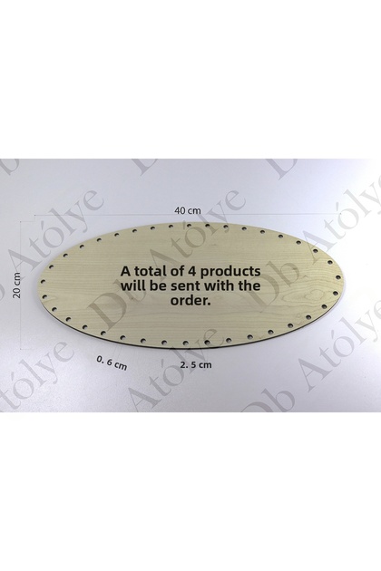 Bulk Ellipse Rattan Weave Plate 4 Pieces 20X40 cm Maple Color - Rattan Basket Base - Bamboo Weave - Supla