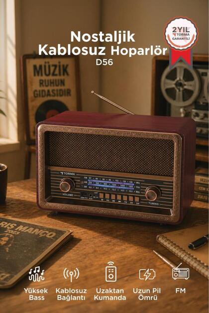 Torima Bluetooth Hoparlör Nostaljik Radyo Uzaktan Kumandalı TWS