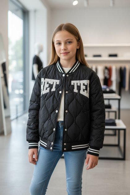 Better Aplikeli Kız Bomber Ceket