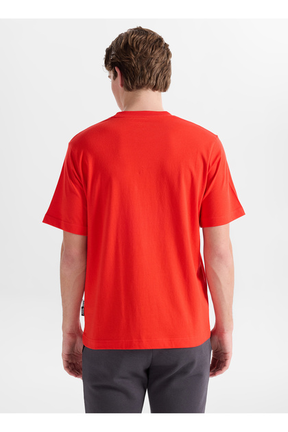 Jack & Jones Kırmızı Erkek Comfort Fit Logo Baskılı T-Shirt