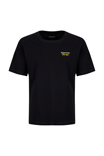 Jack & Jones Siyah Erkek Regular Fit Logo Baskılı T-Shirt 12306235