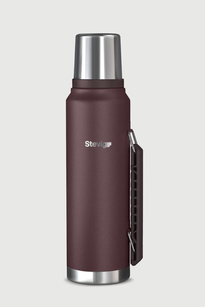 1 Camper Classic Leak-Proof Steel Thermos with Handle 1.2 Lt Dark Plum St-258