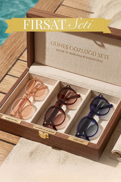 3-Piece Opportunity Set Unisex Uv400 Protection Oval Sunglasses 23007