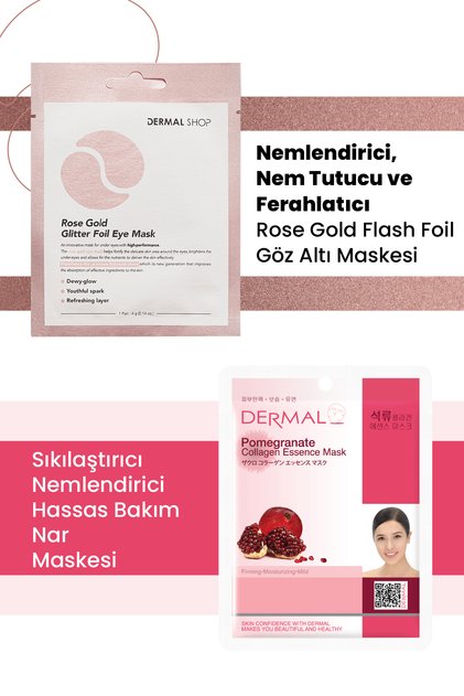 3-Layer Gold Eye Mask and Moisturizing and Softening Collagen Mask with Pomegranate Extract