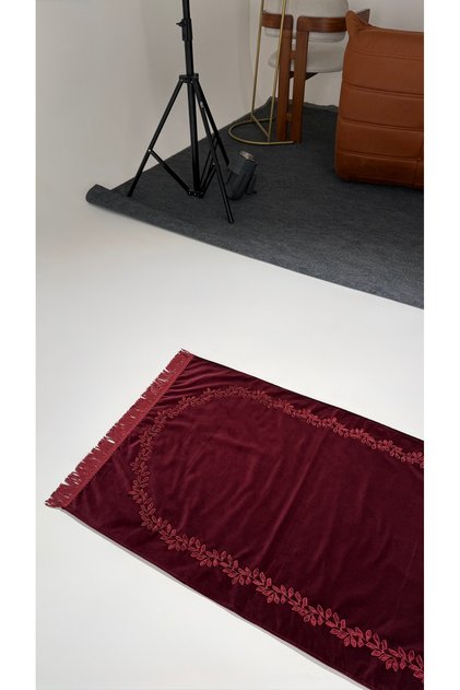 Lüks Kadife Seccade Bordo
