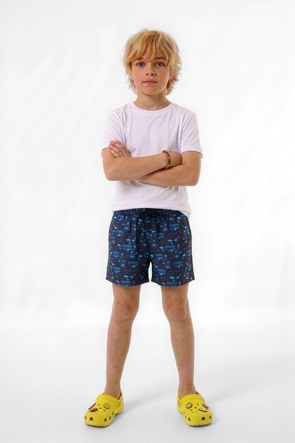 Boy's Mesh Flamingo Swim Shorts