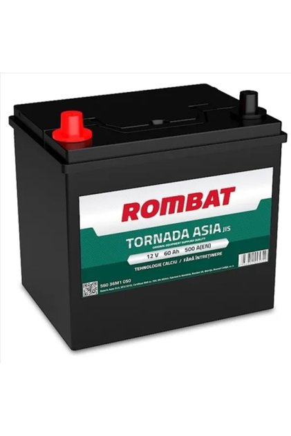 Baterie auto Tornada Asia 60Ah 500A 12V 56036M1050 cu terminale inversate