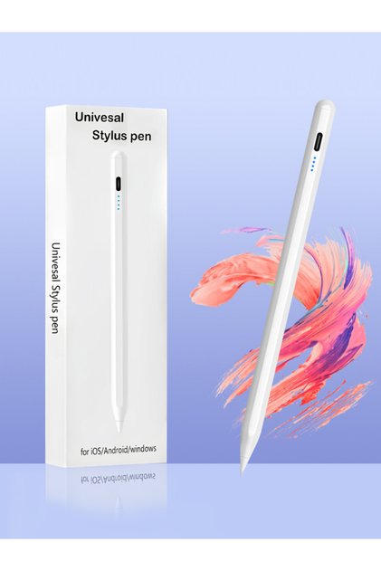 WHITE Universal Touchscreen Capacitive Pen for iPad, Android Phone & Tablet with Charging and Handwr