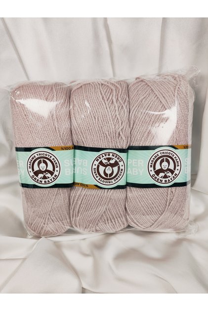 Super Baby Dried Rose Hand Knitting Yarn Art No:1758 Nm:3.4 (100Gr. 340Mt. )(3 Pieces) - Color: 124