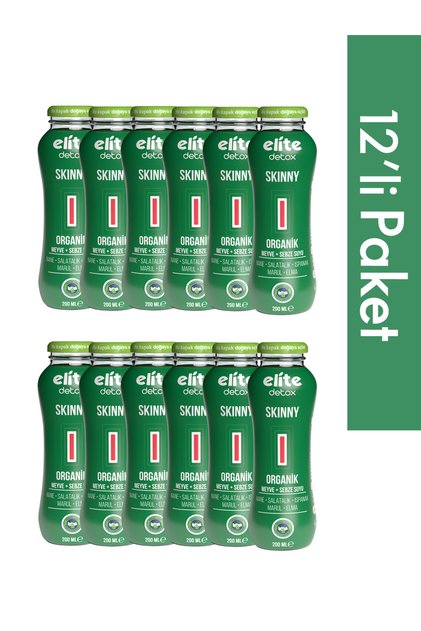 12'li Organik Skinny %100 Meyve-Sebze Suyu 200 Ml