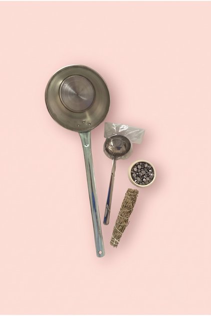Lead Pouring Set, Melting Lead 200Gr, Ladle, Water Container with Handle, Incense Burner, Set for Evil Eye and Energy