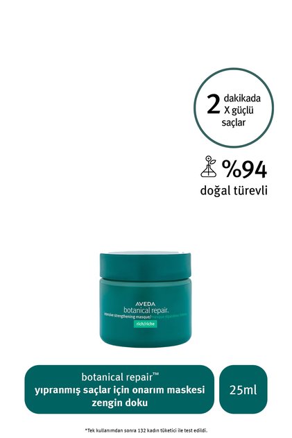 Botanical Repair Yıpranmış Saçlar için Onarım Maskesi: Zengin Doku 25ml