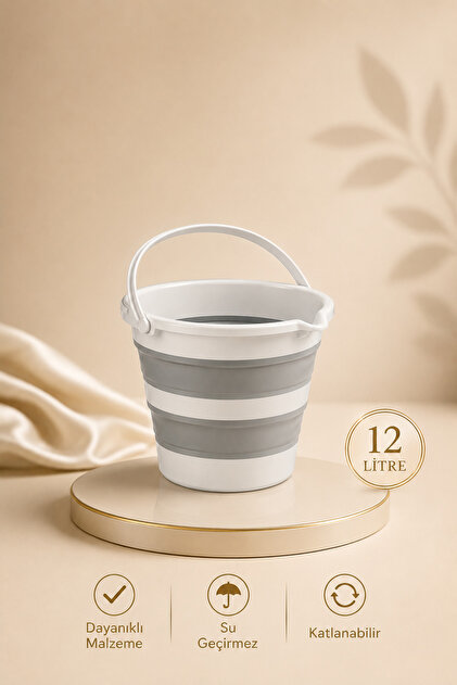 Katlanır Kova Gri 12 Litre