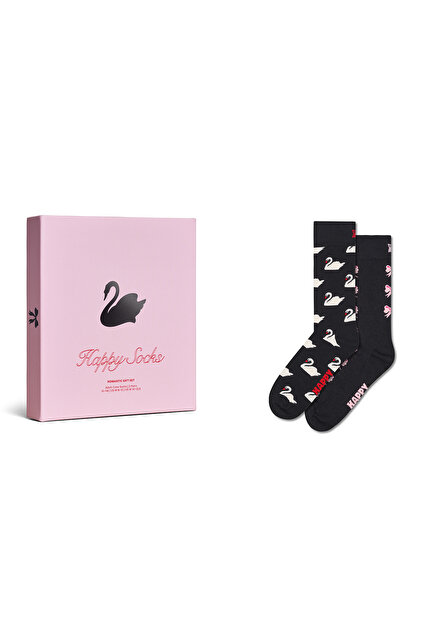 Happy Socks Women's Black Patterned Cotton Socks P003365