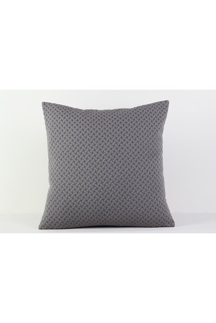 Gray Textured Decorative Cushion Cover with Hidden Zipper Modern 45X45 cm