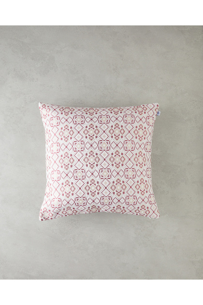 Mosaic Decorative Throw Pillow Ecru-Burgundy
