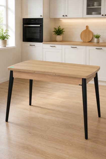 Vilinze Avanos Ahşap Açılır Kapanır Mdf Mutfak Masası - 70x120+30 cm