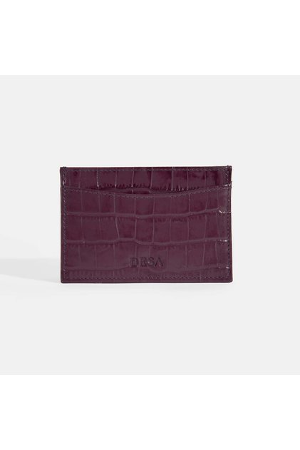 Women's Burgundy Leather Card Holder