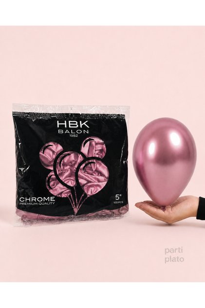 5 Inch Chrome Latex Pink Balloons (Pack of 100) - Add a Touch of Luxury to Your Decorations!