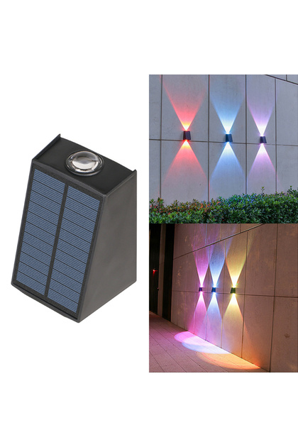 مصابيح خارجية تعمل بالطاقة الشمسية RGB 2LED، إضاءة جو مقاومة للماء، مصباح حائط زخرفي للحديقة والفناء