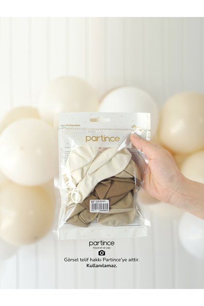 12 Adet Standart Boy 12 inç Nude Karışık Balon