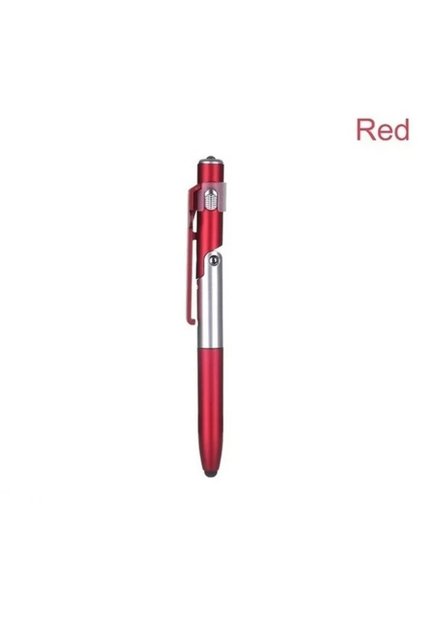 Red 4 In 1 Multifunction Ballpoint Pen with LED Light Fold Phone Holder Night Read Writing Pencil Of