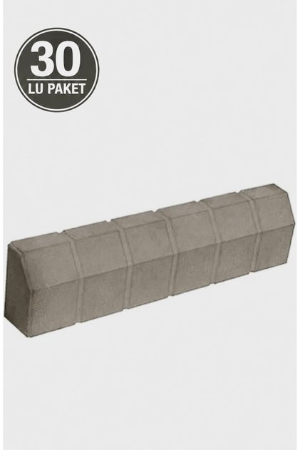 Beton Bordür Taşı 30LU Paket 50X12X7 cm Gri Sınır Elemanı