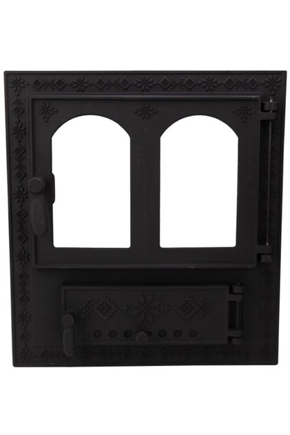 Ușă de șemineu cu scrumieră motive românești 560 mm 515 mm