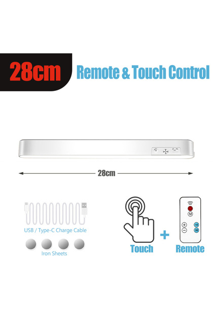 WHITE 28cm Eye-care Desk Lamp LED Light Bar 48/28cm Rechargeable Wirless Table Reading Lamp USB Nigh