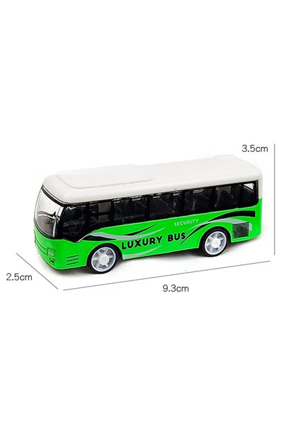 green 1 PCS Children's Alloy Anti-Collision Car School Bus City Traffic Decoration Model Airport Met