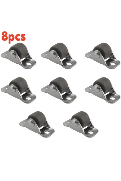 Brown 8pcs Multipurpose Silent Casters 0.5" Mini Directional Wheels Tiny Linear Wheel for Furnit...