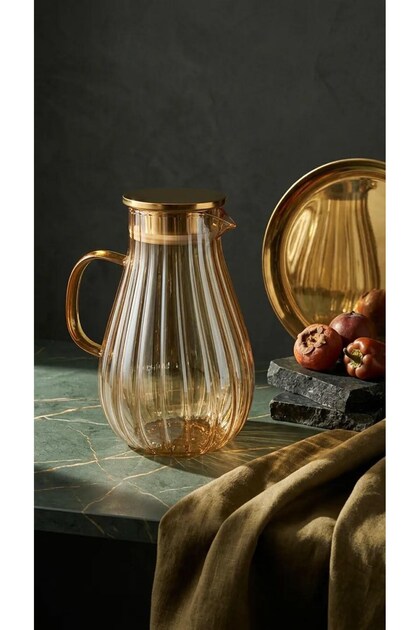 Borosilikat Cam Papatya Model Amber Sürahi 1800 Ml DR-23