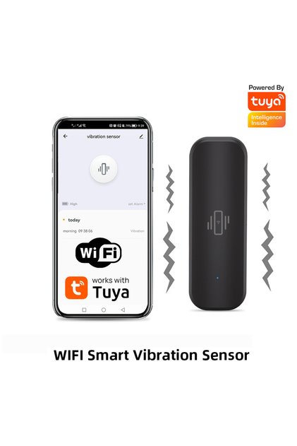 WiFi WiFi or Zigbee Vibration Sensor Home Security Protection Tuya Smart Life App Real-time Remote S