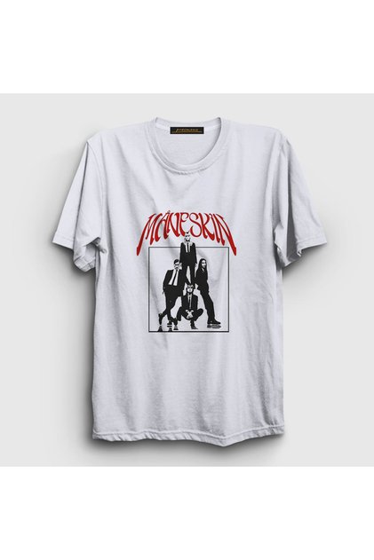 Unisex White Cover Band Maneskin T-shirt356878tt