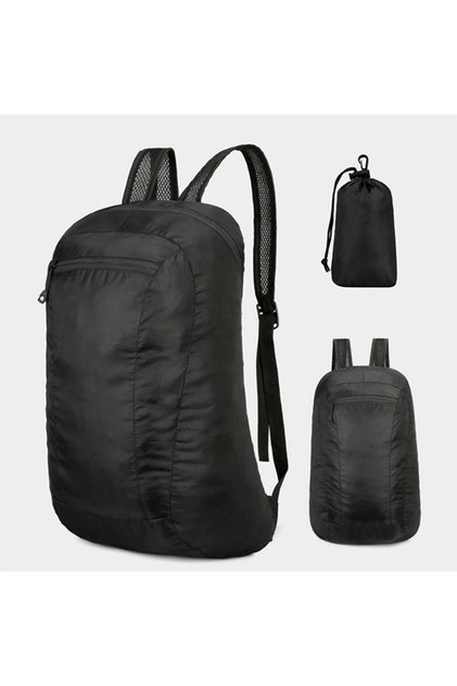 black Lightweight Backpack Packable Backpack Foldable Outdoor Folding Backpack Travel Daypack Bag Sp