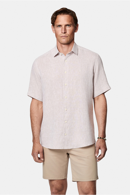 Short Sleeve Regular Fit 100% Linen Sports Shirt