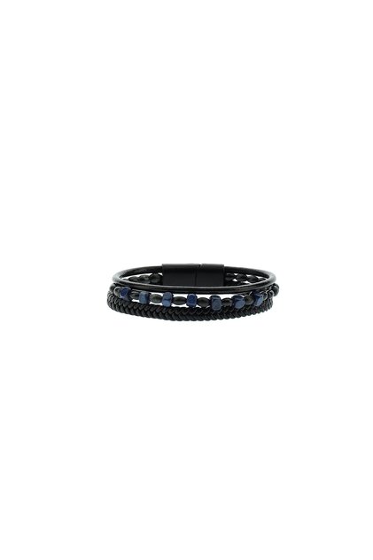 3-Piece Leather Bead Bracelet