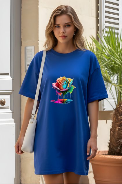 Women's Short Sleeve Crew Neck T-Shirt Dress Nightgown