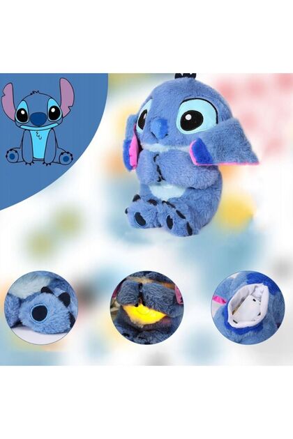 Stitch Pluș Interactiv care Respiră și Cântă, Jucărie de Somn pentru Copii, Lumini și Muzică, Cadou Bebeluși