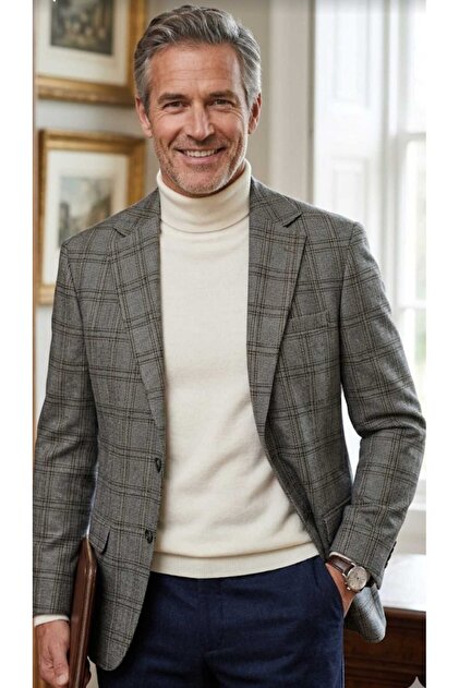 New Season Double Slit Two Buttons Slim Fit Seasonal Men's Single Jacket