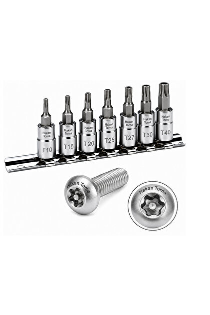 Retta 1/4 5 Corner Torx Socket Set Socketed Hole Torx Set 7 Pieces