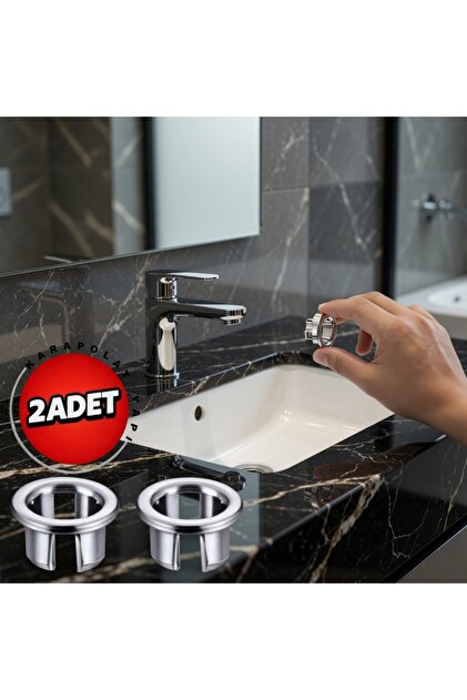 2 Adet Krom Lavabo Yüzüğü Su Taşma Yüzüğü