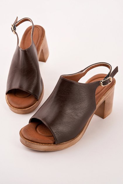 Bln-0050 Thick Heel Rubber Belt Sandals