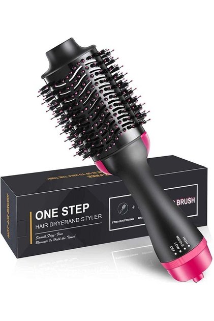 Hair Dryer and Styler Hot Air Brush | 2-in-1 Hair Straightener & Volumizer | 3 Speed & Heat Settings | 360° Swivel Cord | Tourmaline Ceramic Ionic Brush for Smooth, Frizz-Free, Shiny Hair